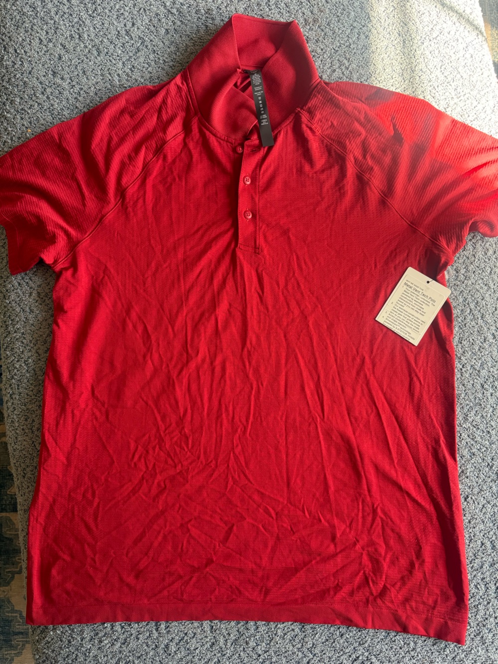 lululemon athletica Red Short Sleeve Polo